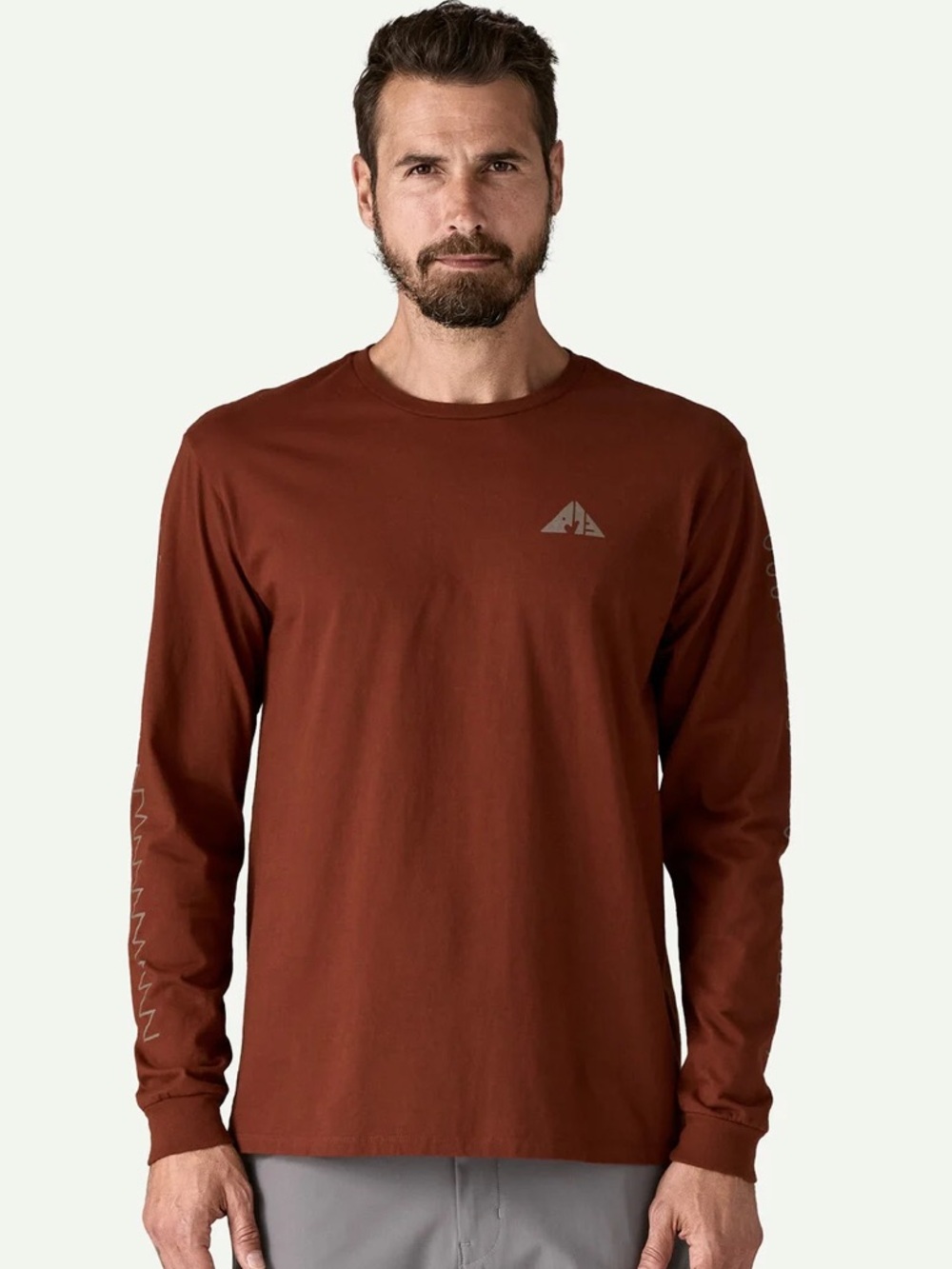 NEW🏔️Patagonia Men's Long-Sleeved Driftways Organic T-Shirt Dried Vanilla $55